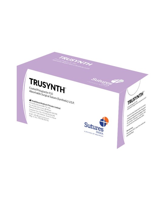 SUTURA ASS. TRUSYNTH calibro 4/0, curva 1/2, ago 19 mm - 75 cm - viola