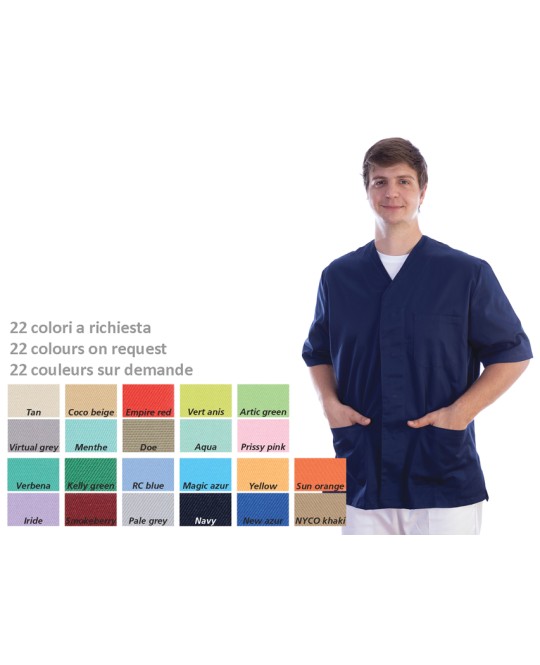 CASACCA CON BOTTONI-cotone/pol.-unisex M colore a richiesta