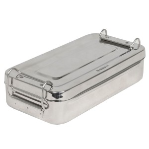 SCATOLA INOX 20x10x4,5cm - con manici
