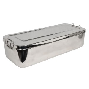 SCATOLA INOX 50x20x10cm - con manici