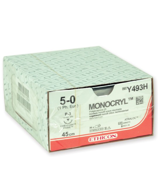 SUTURA ASSORBIBILE ETHICON MONOCRYL - 5/0 ago 13 mm