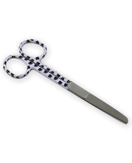 FORBICI RETTE PUNTE ALTERNE - fantasia orme - 14 cm