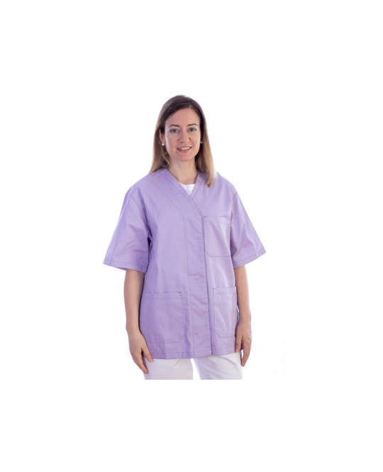 CASACCA CON BOTTONI-cotone/pol.-donna XS viola