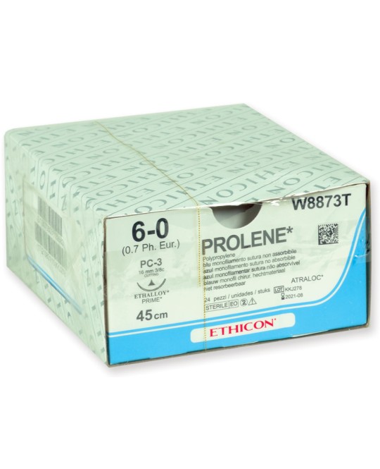 SUTURA MONOFILAMENTO ETHICON PROLENE BLUE - 6/0 ago 16 mm