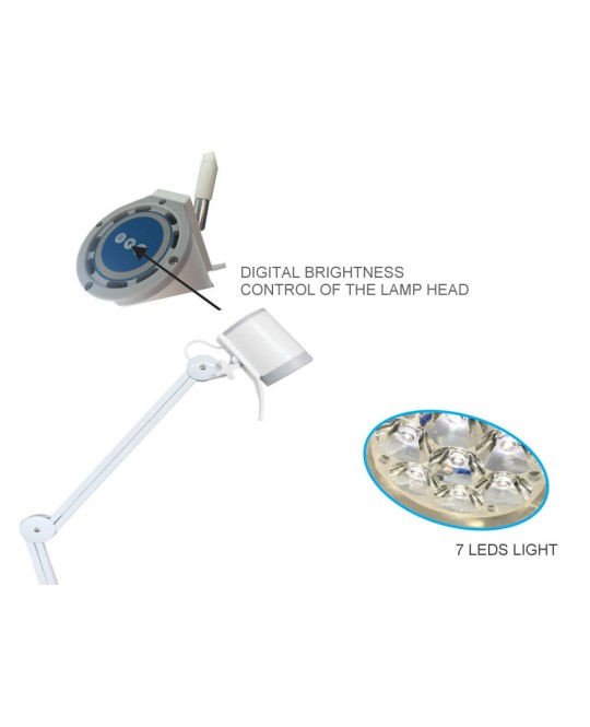 LAMPADA HYRIDIA A 7 LED con braccio a pantografo - su carrello