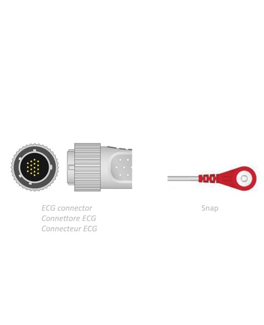 CAVO PAZIENTE ECG 2,2 m - snap - compatibile Cardioline