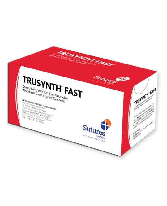 SUTURA ASS. TRUSYNTH FAST calibro 3/0, curva 1/2, ago 17 mm - 45 cm - incolore
