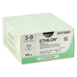 SUTURA MONOFILAMENTO ETHICON ETHILON - 3/0 ago 19 mm
