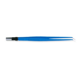 PINZA BIPOLARE CURVA 18 cm - punte 0,3 mm
