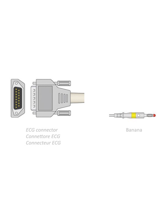 CAVO PAZIENTE ECG 2,2 m - banana - compatibile Biocare, Edan, Nihon, altri
