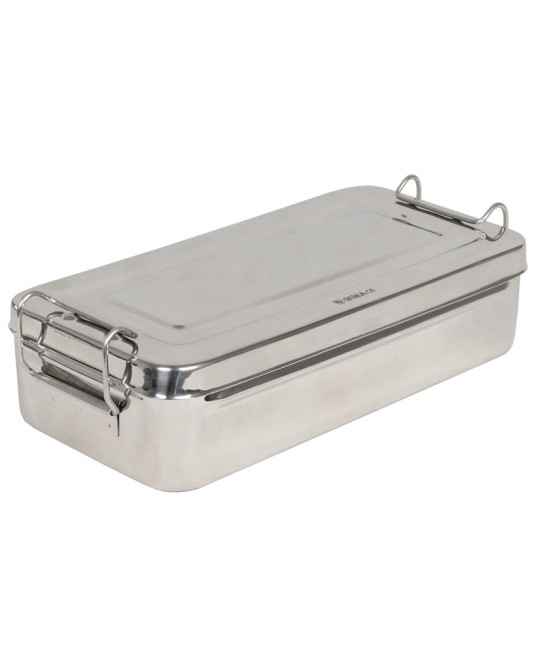 SCATOLA INOX 25x12,5x4,6cm - con manici