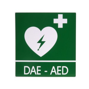 CARTELLO SEGNALATORE DAE/AED IN ALLUMINIO 29x36 cm per defibrillatori