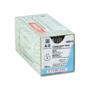 SUTURA SETA ETHICON PERMA-HAND - 4/0 ago 17 mm