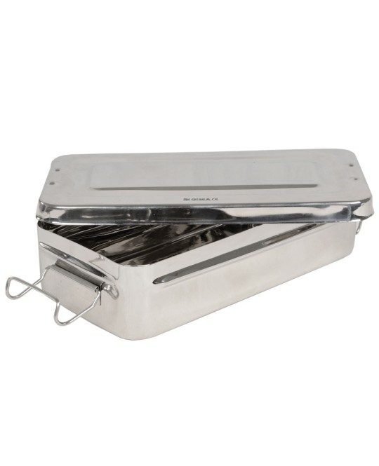 SCATOLA INOX 25x12,5x4,6cm - con manici