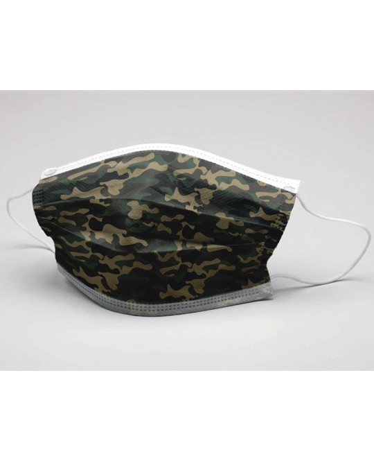 GISAFE MASCHERINA CHIRURGICA FILTRANTE 98% 3 VELI tipo IIR con elastici - adulti - militare - flowpack