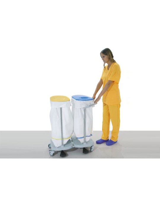 CARRELLO PORTASACCO a pedale - 2 sacchi