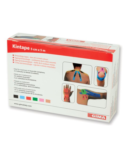 TAPING KINESIOLOGIA 5 m x 5 cm - mix 6 colori
