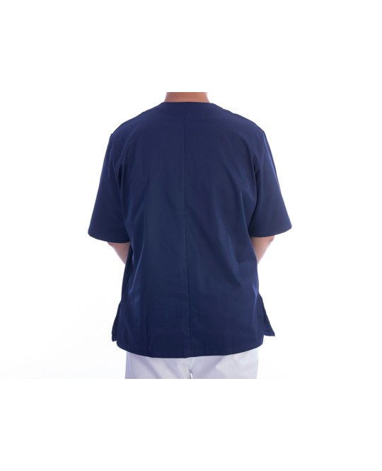 CASACCA CON BOTTONI-cotone/pol.-unisex L blu