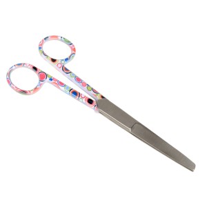 FORBICI RETTE PUNTE ALTERNE - fantasia bolle - 14 cm
