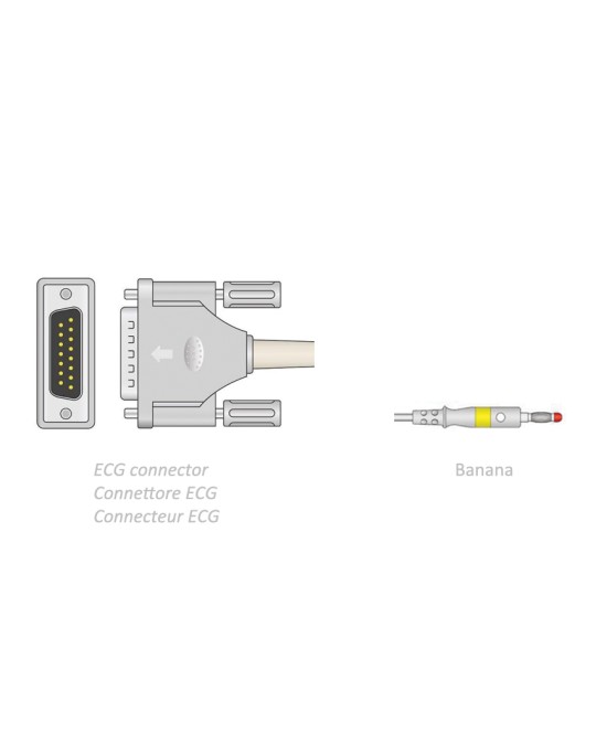 CAVO PAZIENTE ECG 2,2 m - banana - compatibile Camina, Colson, ST, altri