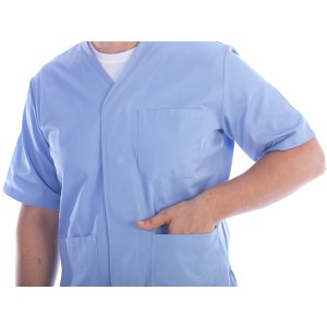 CASACCA CON BOTTONI-cotone/pol.-unisex S azzurra