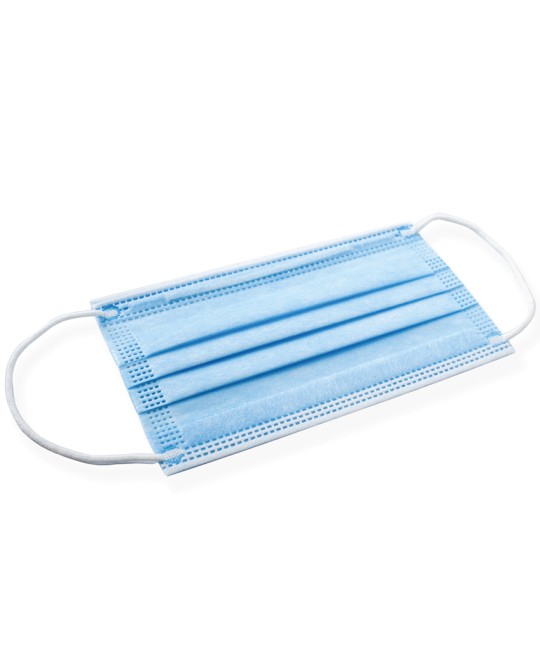 GISAFE MASCHERINA CHIRURGICA FILTRANTE 98% 3 VELI tipo IIR con elastici - adulti - azzurra - flowpack
