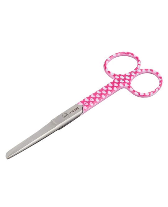 FORBICI RETTE PUNTE ALTERNE - fantasia cuori - 14 cm