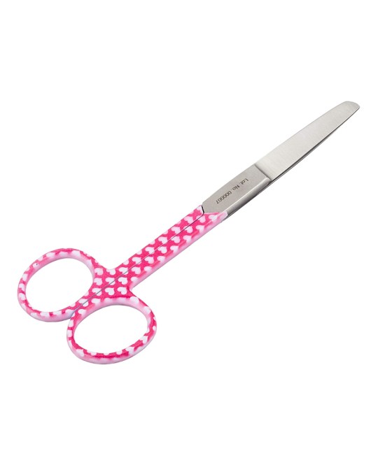 FORBICI RETTE PUNTE ALTERNE - fantasia cuori - 14 cm