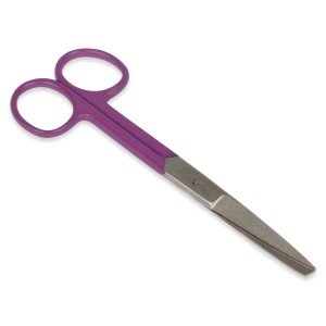 FORBICI RETTE PUNTE ALTERNE - anelli viola - 14 cm