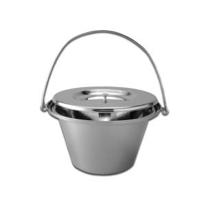 CATINO PER COMODE IN ACCIAIO INOX con coperchio - 5 litri
