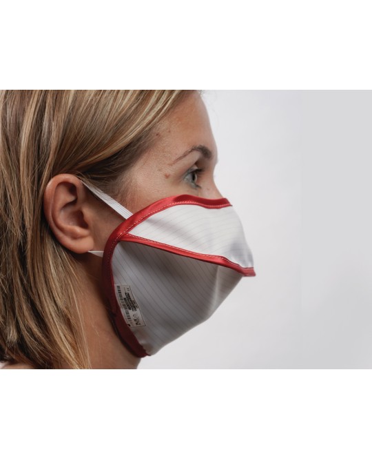 MASCHERINA RIUTILIZZABILE MYCROCLEAN BFE 99,8% - bianca/rossa