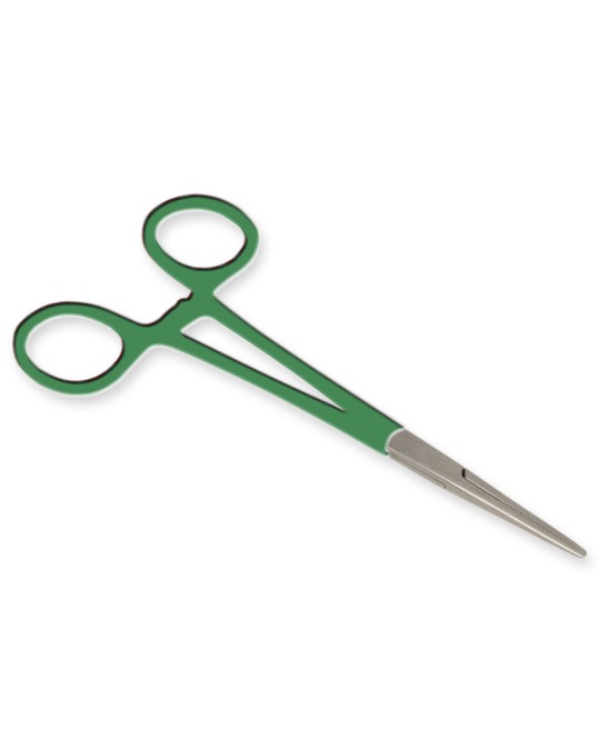 PINZA EMOSTATICA RETTA - anelli verdi - 16 cm