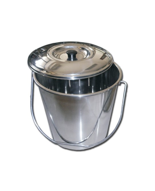 CESTINO ACCIAIO INOX con coperchio - 12 litri