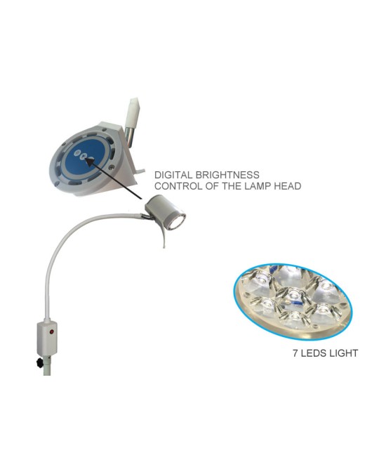 LAMPADA HYRIDIA A 7 LED con braccio flessibile - su carrello