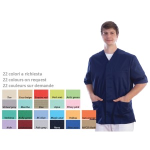 CASACCA CON BOTTONI-cotone/pol.-unisex L colore a richiesta