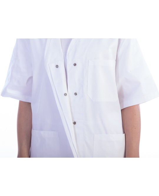 CASACCA CON BOTTONI-cotone/pol.-donna L bianca