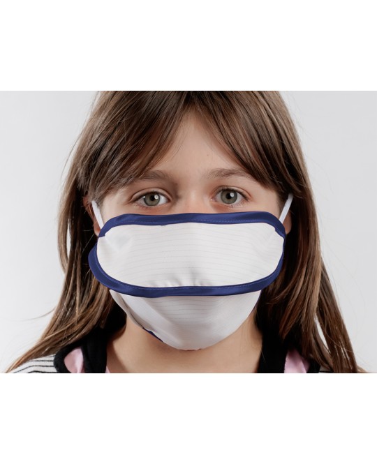MASCHERINA RIUTILIZZABILE MYCROCLEAN JUNIOR/ ADULTI SMALL BFE 99,8% - bianca/blu